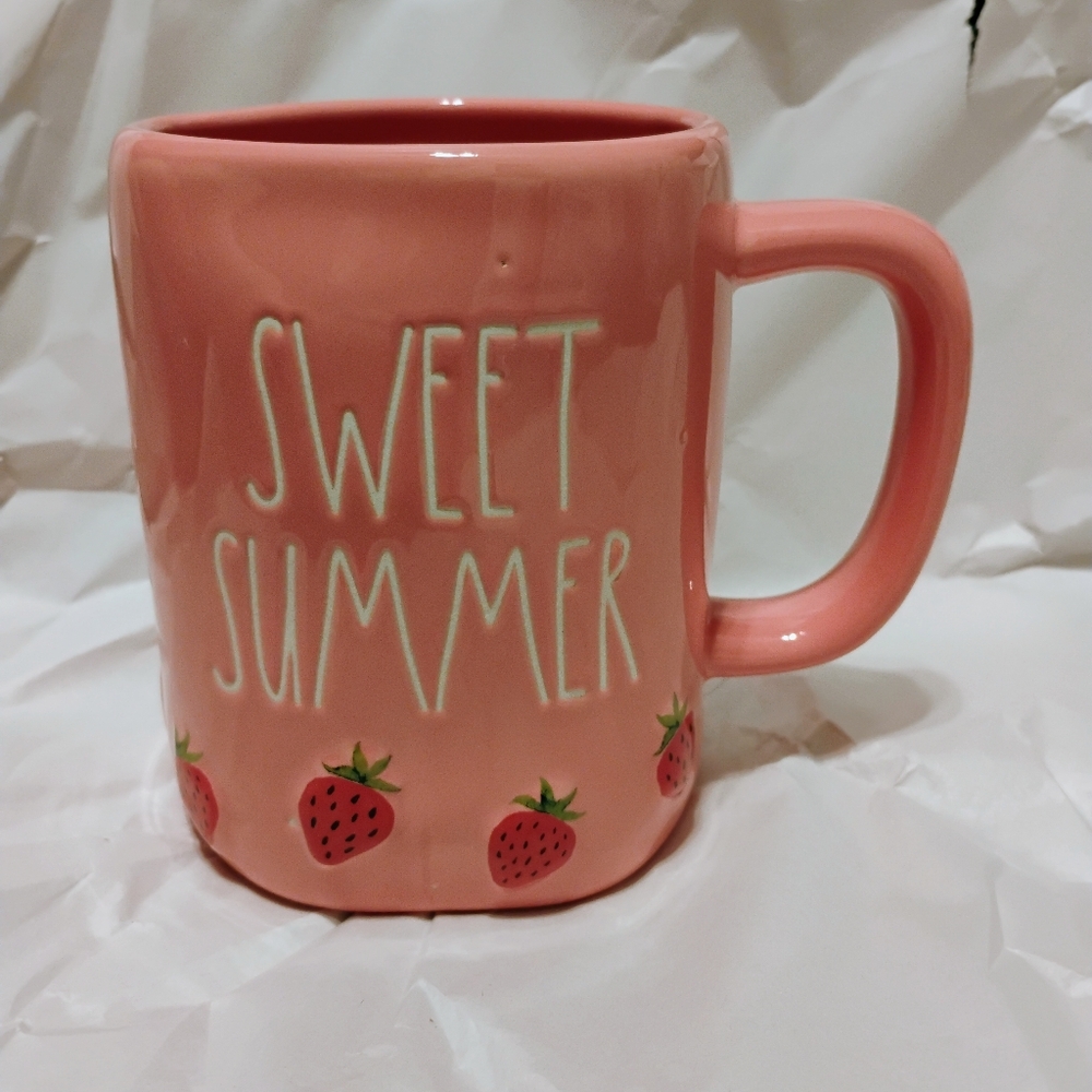 Pink Sweet Summer Mug with Strawberries